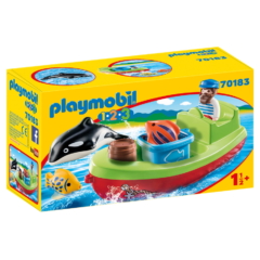 Playmobil 1.2.3 - Tengerész halászcsónakkal játékszett