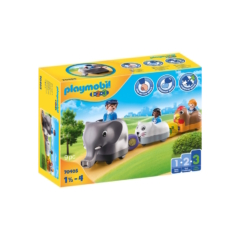 Playmobil 1.2.3 - Guruló kisállat vonatom játékszett