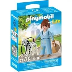 Playmobil 71736 My Life Kékruhás-nő dalmatával játékszett
