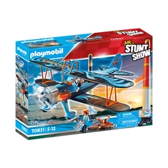 Playmobil - Air StuntShow - Légi kaszkadőrök - Főnix kétfedelű repülőgép játékszett