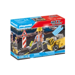 Playmobil - City Action - Útépítő betonvágóval Ajándékszett játékszett