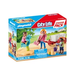 Playmobil - City Life - Starter Pack - Óvónő húzható kiskocsival kezdő játékszett