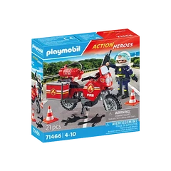Playmobil - Action Heroes - Motoros tűzoltó balesetnél játékszett (71466)