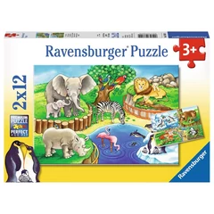 Ravensburger 2 x 12 db-os puzzle - Az állatkertben (07602)