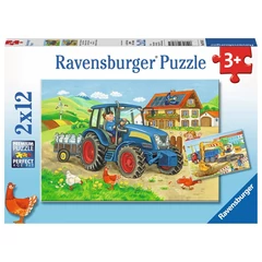 Ravensburger 2 x 12 db-os puzzle - Építkezés, farm (07616)