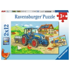 Ravensburger 2 x 12 db-os puzzle - Építkezés, farm (07616)