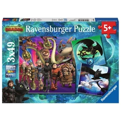 Ravensburger 3 x 49 db-os puzzle - Így neveld a sárkányodat 3 (08064)