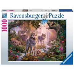 Ravensburger 1000 db-os puzzle - Farkascsalád a nyári erdőben (15185)