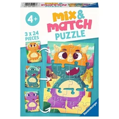 Ravensburger 3 x 24 db-os Mix and Match puzzle - Kedves dínók (05197)