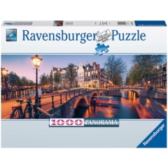Ravensburger 1000 db-os - Panoráma puzzle - Egy este Amszterdamban (16752)