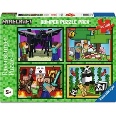 Ravensburger 4 x 100 db-os puzzle - Minecraft (12004290)