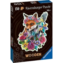 Ravensburger 150 db-os fa sziluett puzzle - WOODEN - Colorful Fox (17512)