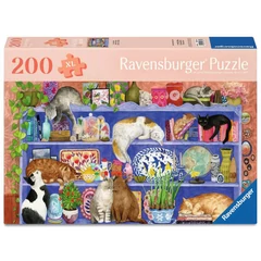 Ravensburger 200 db-os puzzle  - Macskák a polcon (12001367)
