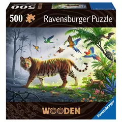 Ravensburger 500 db-os fa puzzle - WOODEN - Tiger in the Jungle (17514)
