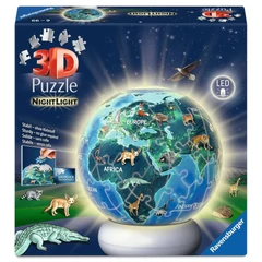 Ravensburger 72 db -os 3D világító gömb puzzle  - A Föld éjszaka éjjeli fény (12008055)