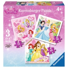 Ravensburger 3 az 1-ben puzzle (25, 36, 49 db-os) - Disney Princess (07008)
