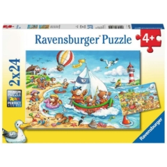 Ravensburger 2 x 24 db-os puzzle - Vakáció a tengernél (07829)