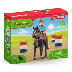 Schleich 42576 Hordóverseny cowgirllel játékszett - Farm World