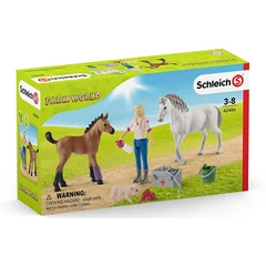 Schleich 42486 Állatorvos látogatása kancánál és csikójánál játékszett - Farm World