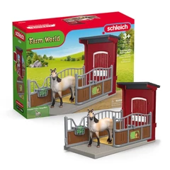 Schleich 42724 Ponybox Mustang kancával játékszett - Farm World (SLH42724)