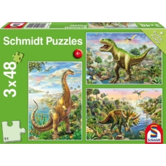Schmidt 3 x 48 db-os puzzle - Dinosaur Adventures (56202)