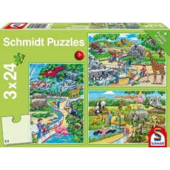 Schmidt 3 x 24 db-os puzzle - A Day at the Zoo (56218)