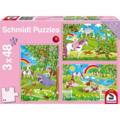 Schmidt 3 x 48 db-os puzzle - Princess in the castle garden (56225)