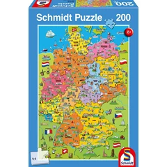 Schmidt 200 db-os puzzle - Cartoon Map of Germany (56312)