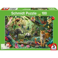 Schmidt 100 db-os puzzle - Colourful jungle wildlife (56485)