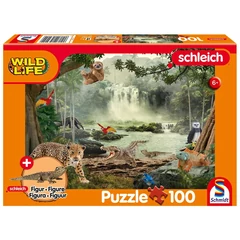 Schmidt 100 db-os Schleich puzzle figurával - Wild life in the rainforest (56467)