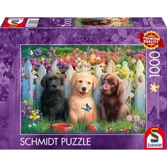 Schmidt 1000 db-os puzzle - Cute puppies scene (58883)