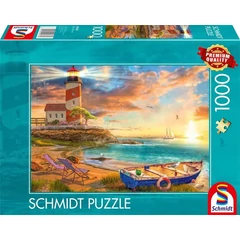Schmidt 1000 db-os puzzle - Sunset over lighthouse bay (59765)
