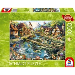 Schmidt 1000 db-os puzzle - Village on the edge of the forest (58874)