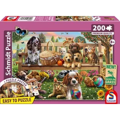 Schmidt 200 db-os puzzle - A garden picnic for dogs and cats (56534)