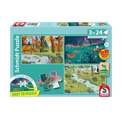 Schmidt 3x24 db puzzle - Forest and meadow animals (56581)