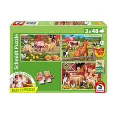Schmidt 3x48 db puzzle - Animals on the farm (56579)