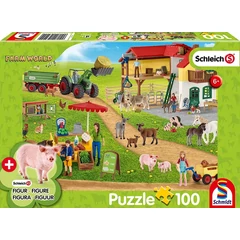 Schmidt 100 db-os Schleich puzzle figurával - Farm World (56404)