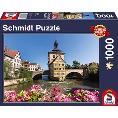 Schmidt 1000 db-os puzzle - Bamberg, Regnitz and Old Town hall (58397)