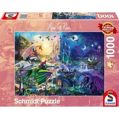Schmidt 1000 db-os puzzle - Nightly dragon competition, Rose Cat Khan (57585)