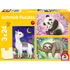 Schmidt 3 x 24 db-os puzzle - Panda, lama, sloth
