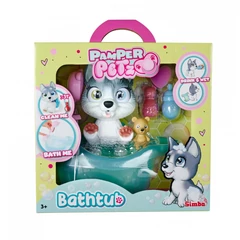 Pamper Petz pelenkás állatbébik - Husky kutyus fürdető szettel (105953560)