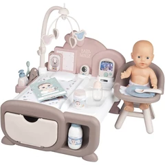 Smoby Baby Nurse Cocoon játszószoba babával - pasztell (220375)