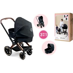 Corolle - Cybex Priam 3in1-ben többfunkciós babakocsi - fekete (142070)