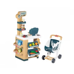 Smoby City Market elektronikus pénztárgéppel - kék - bézs (7600350238)