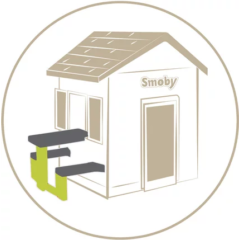 Smoby Piknik asztal kiegészítő házikóhoz - szürke -zöld (810920)