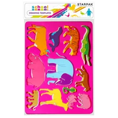 Műanyag sablon 18 x 26 cm - vadon élő állatok