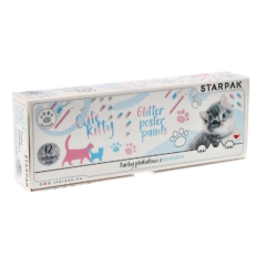 Starpak - Cicás 12 színű csillámos plakát festék készlet