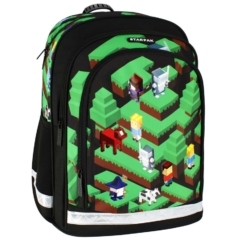 Pixel Game 2 rekeszes iskolatáska, hátizsák - Diagonal