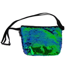 Dupla flitteres mini válltáska - zöld-kék (429472)