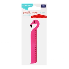 Flamingó formájú műanyag vonalzó - 15 cm